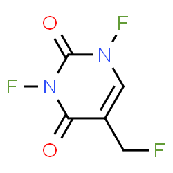 ChemSpider 2D Image | 1,3-Difluoro-5-(fluoromethyl)-2,4(1H,3H)-pyrimidinedione | C5H3F3N2O2