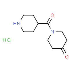 ChemSpider 2D Image | 1-(Piperidine-4-carbonyl)piperidin-4-one hydrochloride | C11H19ClN2O2