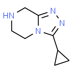 ChemSpider 2D Image | 3-cyclopropyl-5H,6H,7H,8H-[1,2,4]triazolo[4,3-a]pyrazine | C8H12N4