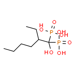ChemSpider 2D Image | (2-Ethyl-1-hydroxy-1,1-hexanediyl)bis(phosphonic acid) | C8H20O7P2