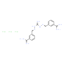 ChemSpider 2D Image | 3,3'-[Carbonimidoylbis(2-hydrazinyl-1-ylidenemethylylidene)]dibenzenecarboximidamide trihydrochloride | C17H22Cl3N9