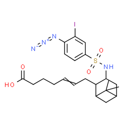 ChemSpider 2D Image | 7-(3-{[(4-Azido-3-iodophenyl)sulfonyl]amino}-6,6-dimethylbicyclo[3.1.1]hept-2-yl)-5-heptenoic acid | C22H29IN4O4S