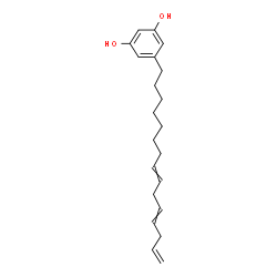ChemSpider 2D Image | 5-(8,11,14-Pentadecatrien-1-yl)-1,3-benzenediol | C21H30O2