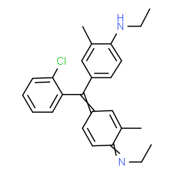 ChemSpider 2D Image | 4-{(2-Chlorophenyl)[4-(ethylimino)-3-methyl-2,5-cyclohexadien-1-ylidene]methyl}-N-ethyl-2-methylaniline | C25H27ClN2