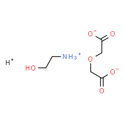 ChemSpider 2D Image | 2-Hydroxyethanaminium hydrogen 2,2'-oxydiacetate (1:1:1) | C6H13NO6