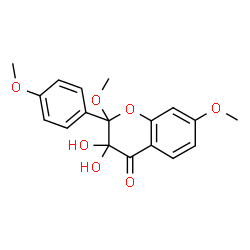 ChemSpider 2D Image | 3,3-Dihydroxy-2,7-dimethoxy-2-(4-methoxyphenyl)-2,3-dihydro-4H-chromen-4-one | C18H18O7