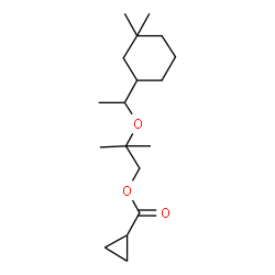 ChemSpider 2D Image | 2-[1-(3,3-Dimethylcyclohexyl)ethoxy]-2-methylpropyl cyclopropanecarboxylate | C18H32O3