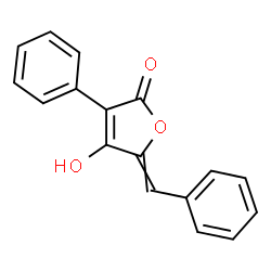 ChemSpider 2D Image | 5-Benzylidene-4-hydroxy-3-phenyl-2(5H)-furanone | C17H12O3