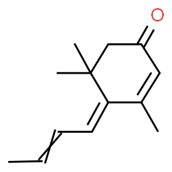 ChemSpider 2D Image | (4E)-4-(2-Buten-1-ylidene)-3,5,5-trimethyl-2-cyclohexen-1-one | C13H18O