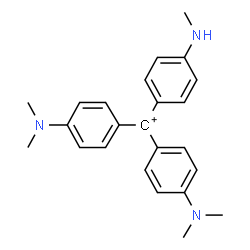 ChemSpider 2D Image | Bis[4-(dimethylamino)phenyl][4-(methylamino)phenyl]methylium | C24H28N3