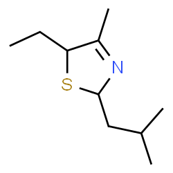 ChemSpider 2D Image | 5-Ethyl-2-isobutyl-4-methyl-2,5-dihydro-1,3-thiazole | C10H19NS