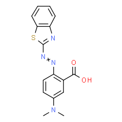 ChemSpider 2D Image | 2-(1,3-Benzothiazol-2-yldiazenyl)-5-(dimethylamino)benzoic acid | C16H14N4O2S
