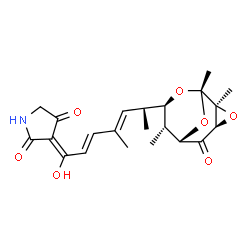 ChemSpider 2D Image | (3Z)-3-{(2E,4E,6R)-1-Hydroxy-4-methyl-6-[(1S,2S,4R,6S,7R,8R)-1,2,7-trimethyl-5-oxo-3,9,10-trioxatricyclo[4.3.1.0~2,4~]dec-8-yl]-2,4-heptadien-1-ylidene}-2,4-pyrrolidinedione | C22H27NO7
