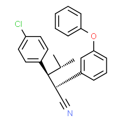 ChemSpider 2D Image | (2R,3S)-3-(4-Chlorophenyl)-4-methyl-2-(3-phenoxyphenyl)pentanenitrile | C24H22ClNO