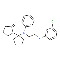 ChemSpider 2D Image | 3-Chloro-N-[2-(1,2,3,10a-tetrahydro-9H-spiro[benzo[b]cyclopenta[e][1,4]diazepine-10,1'-cyclopentan]-9-yl)ethyl]aniline | C24H28ClN3