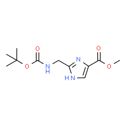 ChemSpider 2D Image | Methyl N-tert-butoxycarbonyl-2-aminomethyl-imidazole-4-carboxylate | C11H17N3O4