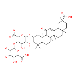 ChemSpider 2D Image | 29-Hydroxy-11,29-dioxoolean-12-en-2-yl 4-O-hexopyranuronosylhexopyranosiduronic acid | C42H62O16