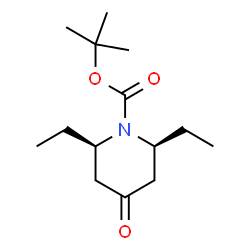 ChemSpider 2D Image | N-boc-2,6-diethyl-4-oxo-piperidine | C14H25NO3