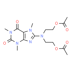 ChemSpider 2D Image | [(1,3,7-Trimethyl-2,6-dioxo-2,3,6,7-tetrahydro-1H-purin-8-yl)imino]di-2,1-ethanediyl diacetate | C16H23N5O6