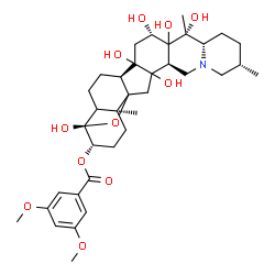 ChemSpider 2D Image | (3beta,4beta,5xi,9xi,12xi,14xi,16beta,17xi)-4,12,14,16,17,20-Hexahydroxy-4,9-epoxycevan-3-yl 3,5-dimethoxybenzoate | C36H51NO11