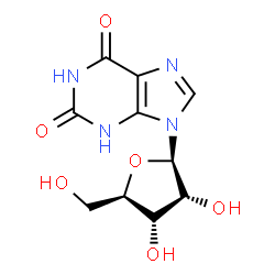 ChemSpider 2D Image | 9-(beta-D-glycero-Pentofuranosyl)-3,9-dihydro-1H-purine-2,6-dione | C10H12N4O6