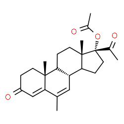 ChemSpider 2D Image | (9xi,14xi)-6-Methyl-3,20-dioxopregna-4,6-dien-17-yl acetate | C24H32O4