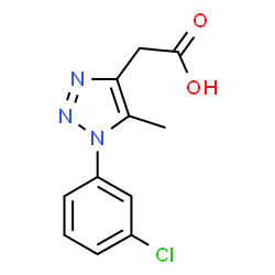 ChemSpider 2D Image | [1-(3-Chlorophenyl)-5-methyl-1H-1,2,3-triazol-4-yl]acetic acid | C11H10ClN3O2