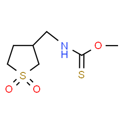 ChemSpider 2D Image | O-Methyl [(1,1-dioxidotetrahydro-3-thiophenyl)methyl]carbamothioate | C7H13NO3S2