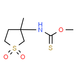 ChemSpider 2D Image | O-Methyl (3-methyl-1,1-dioxidotetrahydro-3-thiophenyl)carbamothioate | C7H13NO3S2