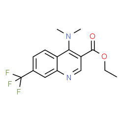 ChemSpider 2D Image | Ethyl 4-(dimethylamino)-7-(trifluoromethyl)-3-quinolinecarboxylate | C15H15F3N2O2