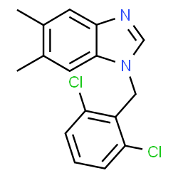 ChemSpider 2D Image | 1-(2,6-Dichlorobenzyl)-5,6-dimethyl-1H-benzimidazole | C16H14Cl2N2