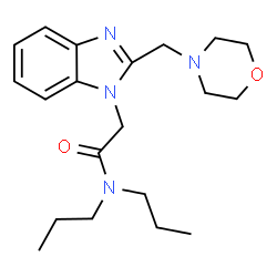 ChemSpider 2D Image | 2-[2-(4-Morpholinylmethyl)-1H-benzimidazol-1-yl]-N,N-dipropylacetamide | C20H30N4O2