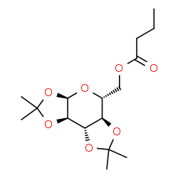 ChemSpider 2D Image | [(3aR,5R,5aR,8aS,8bR)-2,2,7,7-Tetramethyltetrahydro-3aH-bis[1,3]dioxolo[4,5-b:4',5'-d]pyran-5-yl]methyl butyrate | C16H26O7