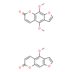 ChemSpider 2D Image | 4,9-Dimethoxy-7H-furo[3,2-g]chromen-7-one - 4-methoxy-7H-furo[3,2-g]chromen-7-one (1:1) | C25H18O9