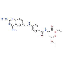 ChemSpider 2D Image | Diethyl N-(4-{[(2,4-diamino-6-quinazolinyl)methyl]amino}benzoyl)-L-aspartate | C24H28N6O5