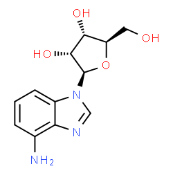 ChemSpider 2D Image | 1-(beta-D-Ribofuranosyl)-1H-benzimidazol-4-amine | C12H15N3O4