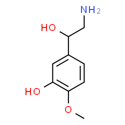 ChemSpider 2D Image | 5-(2-Amino-1-hydroxyethyl)-2-methoxyphenol | C9H13NO3