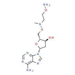 ChemSpider 2D Image | 5'-O-{[2-(Aminooxy)ethyl](methyl)amino}-2'-deoxyadenosine | C13H21N7O4