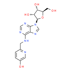 ChemSpider 2D Image | N-[(5-Hydroxy-2-pyridinyl)methyl]adenosine | C16H18N6O5