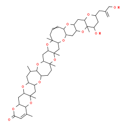 ChemSpider 2D Image | 1-Hydroxy-3-[2-(hydroxymethyl)-2-propen-1-yl]-9a,13,20,21a,25a,26a,30a-heptamethyl-1,2,3,4a,5,5a,6a,9,9a,10a,11,11a,12a,13,14,14a,15a,16,16a,20a,21a,22,22a,23a,24,25,25a,26a,27,27a,28a,29,29a,30a-tetr
atriacontahydro-18H-pyrano[2'',3'':5',6']pyrano[2',3':5,6]pyrano[3,2-b]pyrano[2'''''',3'''''':5''''',6''''']pyrano[2''''',3''''':5'''',6'''']pyrano[2'''',3'''':6''',7''']oxepino[2''',3''':6'',7'']oxep
ino[2'',3'':5',6']pyrano[2',3':5,6]pyrano[2, | C50H72O14