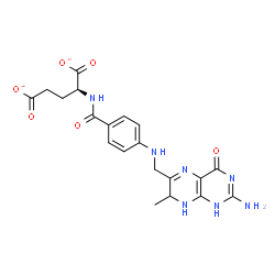 ChemSpider 2D Image | (2S)-2-[(4-{[(2-Amino-7-methyl-4-oxo-1,4,7,8-tetrahydro-6-pteridinyl)methyl]amino}benzoyl)amino]pentanedioate | C20H21N7O6