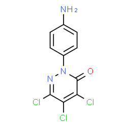 ChemSpider 2D Image | 2-(4-Aminophenyl)-4,5,6-trichloro-3(2H)-pyridazinone | C10H6Cl3N3O