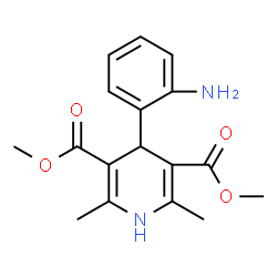 ChemSpider 2D Image | Dimethyl 4-(2-aminophenyl)-2,6-dimethyl-1,4-dihydro-3,5-pyridinedicarboxylate | C17H20N2O4