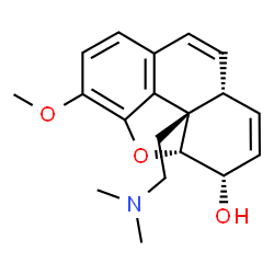 ChemSpider 2D Image | (3S,3aR,9aR,9bS)-9b-[2-(Dimethylamino)ethyl]-5-methoxy-3,3a,9a,9b-tetrahydrophenanthro[4,5-bcd]furan-3-ol | C19H23NO3
