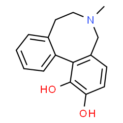 ChemSpider 2D Image | 5,6,7,8-Tetrahydro-6-methyldibenz(c,e)azocine-1,2-diol | C16H17NO2