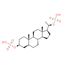 ChemSpider 2D Image | (3beta,5alpha,20R)-Pregnane-3,20-diyl bis(hydrogen sulfate) | C21H36O8S2