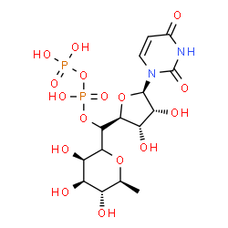 ChemSpider 2D Image | (1xi)-1,5-Anhydro-6-deoxy-1-[(S)-[(2S,3S,4R,5R)-5-(2,4-dioxo-3,4-dihydro-1(2H)-pyrimidinyl)-3,4-dihydroxytetrahydro-2-furanyl]{[hydroxy(phosphonooxy)phosphoryl]oxy}methyl]-L-mannitol | C15H24N2O16P2