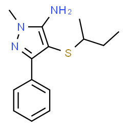 ChemSpider 2D Image | 4-(sec-Butylsulfanyl)-1-methyl-3-phenyl-1H-pyrazol-5-amine | C14H19N3S