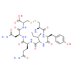 ChemSpider 2D Image | (4R,7S,10S,16S,19R)-19-Amino-7-(2-amino-2-oxoethyl)-10-(3-amino-3-oxopropyl)-13-[(2S)-2-butanyl]-16-(4-hydroxybenzyl)-6,9,12,15,18-pentaoxo-1,2-dithia-5,8,11,14,17-pentaazacycloicosane-4-carboxylic ac
id | C30H44N8O10S2