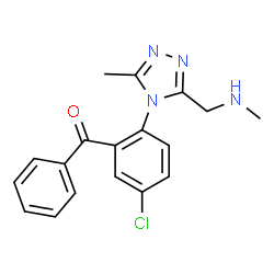 ChemSpider 2D Image | [5-Chloro-2-[3-methyl-5-[(methylamino)methyl]-4H-1,2,4-triazol-4-yl]phenyl]phenylmethanone | C18H17ClN4O